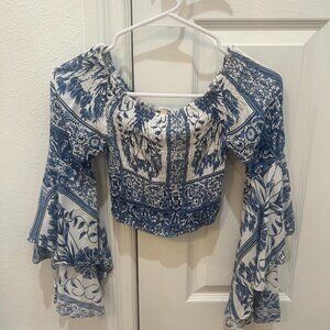 Three Days Off the Shoulder Flared Sleeve Top